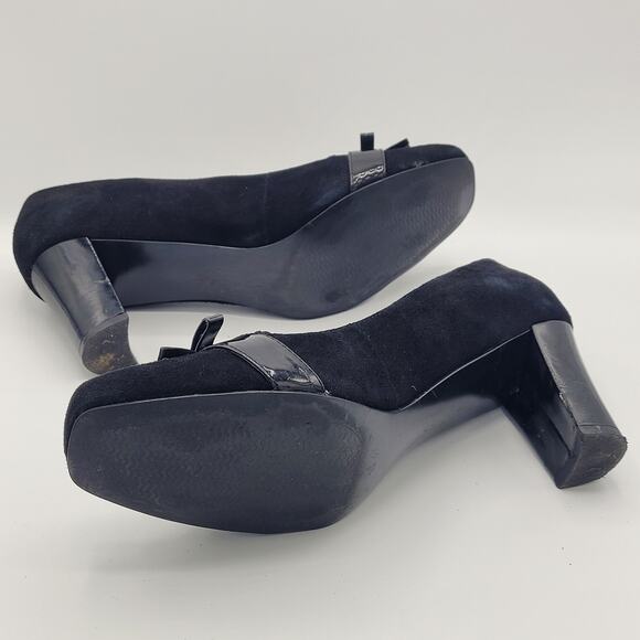 Circa Joan & David Black Suede block Heels Pumps womens size 8.5 - Picture 5 of 9